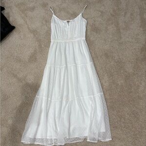 Abercrombie & Fitch White Textured Dress